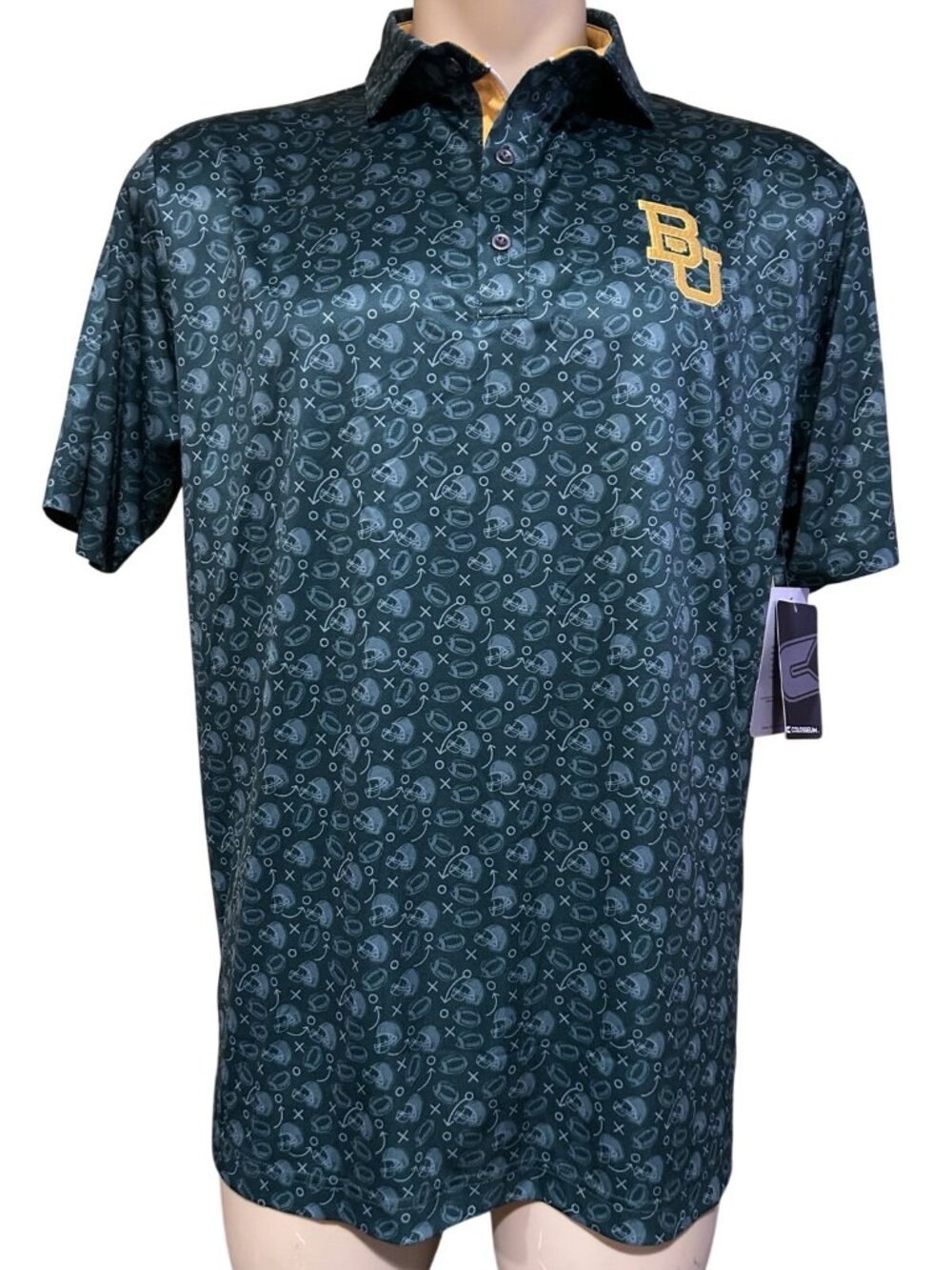 NEW Baylor BU Bears Colosseum Athletics Football Golf Polo Shirt Men's L